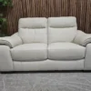 arno 2 seater sofa in white leather