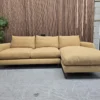 loaf squishmiester right hand facing chaise sofa in hit the hay clever slubby linen