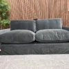 otto 3 seater sofa in smokey green cashmere velvet