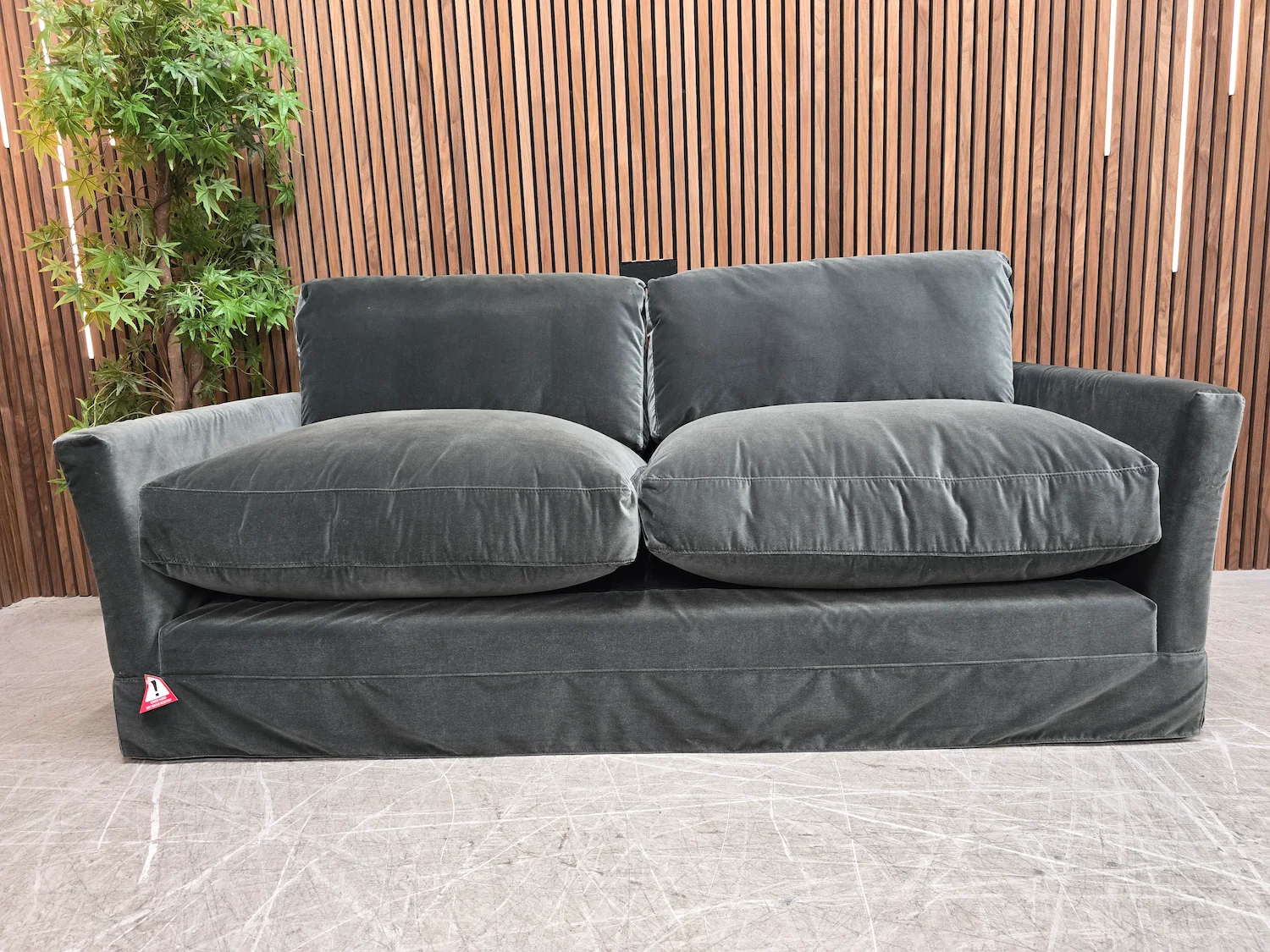 otto 3 seater in smokey green cashmere velvet