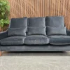 high back iggy 3 seater in armour smart velvet