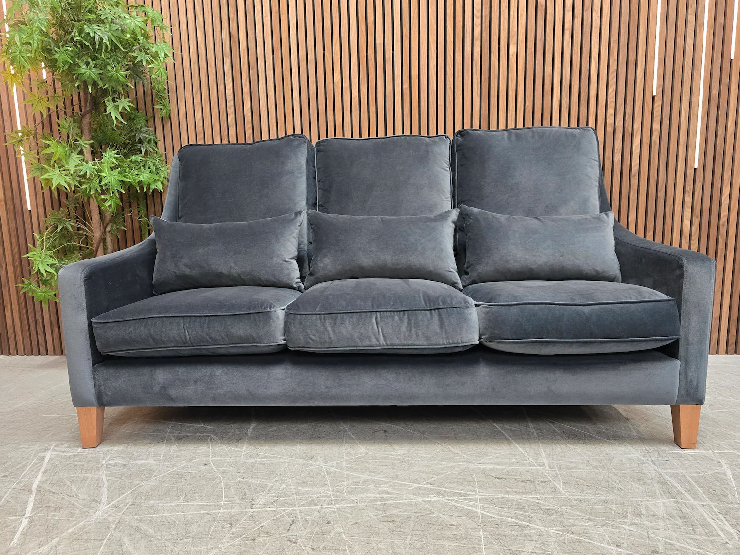iggy high back 3 seater sofa in armour smart velvet