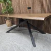 right side picture of the sapporo dining table in rustic oak
