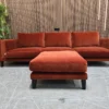 costello 4 seater sofa and footstool in Moroccan spice smart velvet