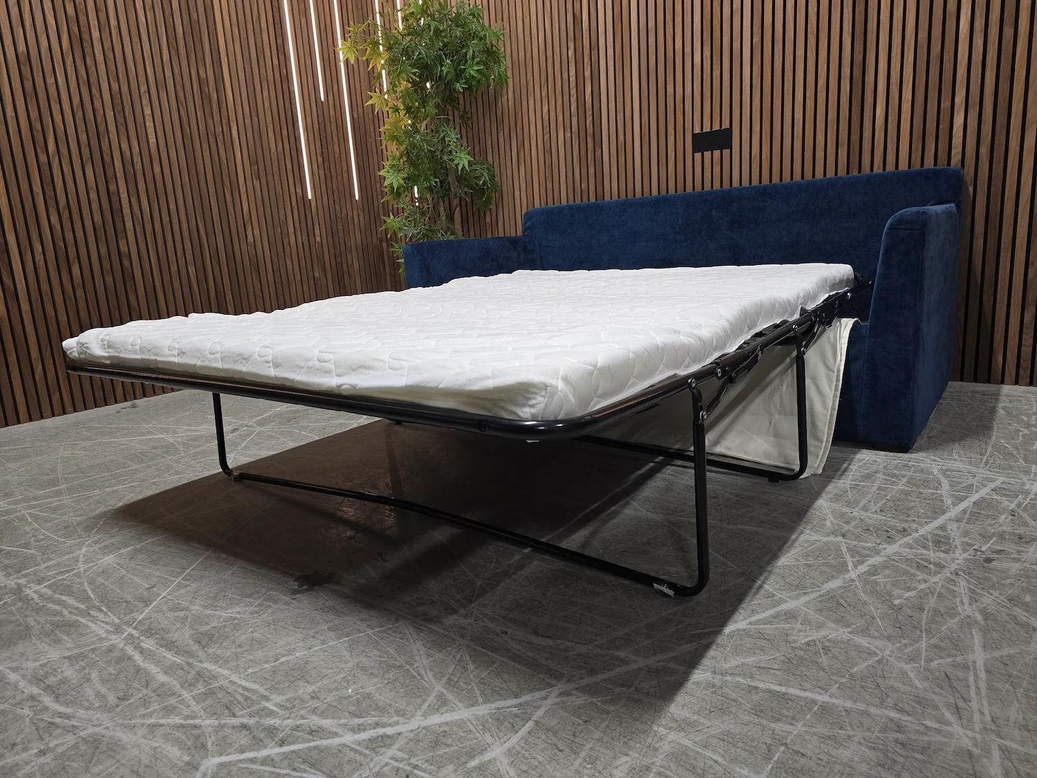 anders 2 seater sofa bed in portland blue brushtroke