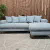 teddy right hand facing chaise sofa in lagoon brushed linen
