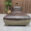 leather and canvas relax chair and footstool