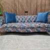 serpentine chesterfield 3 seater sofa in blue floral