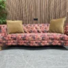 serpentine chesterfield 3 seater sofa in coral floral