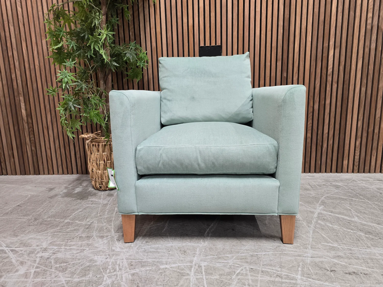 izzy armchair in seafoam clever canvas