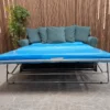 teddy 3 seater sofa bed in peacock clever canvas