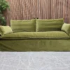 anders 3 seater sofa in olive cotton matt velvet