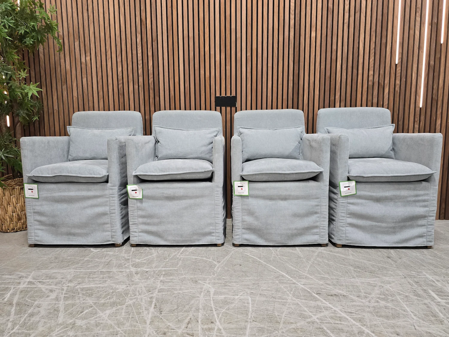 4x anders armchairs in narwhal with removable covers