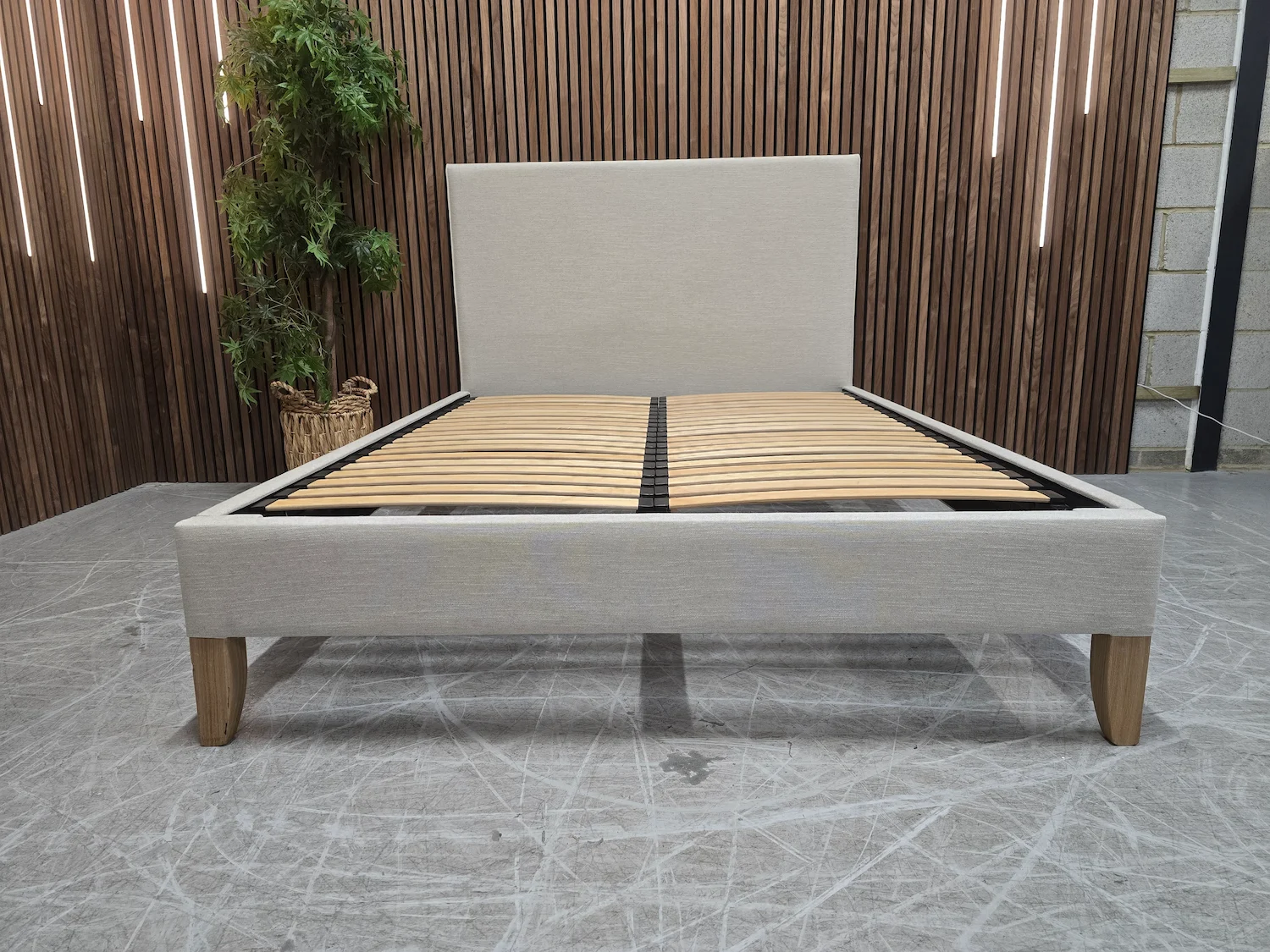 loaf piper king size bed frame in thatch house