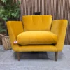 holly retro modern armchair in amber smart velvet