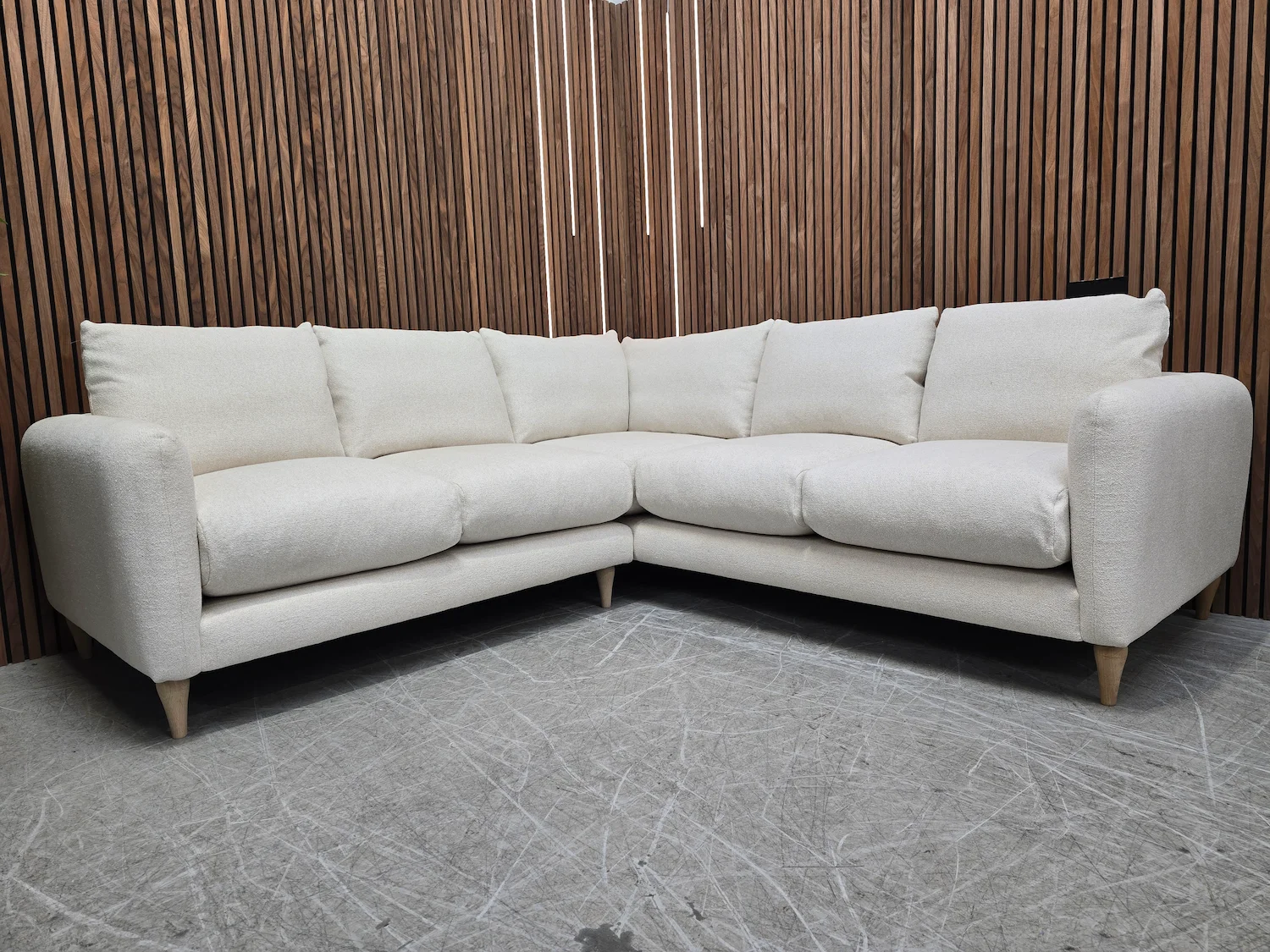 loaf squishmeister corner sofa in clever boucle