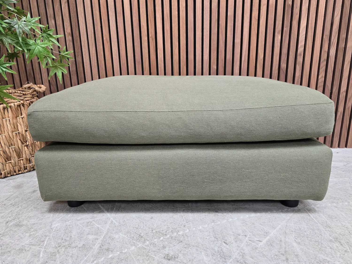 loaf big easy rectangular footstool in baked fig clever linen