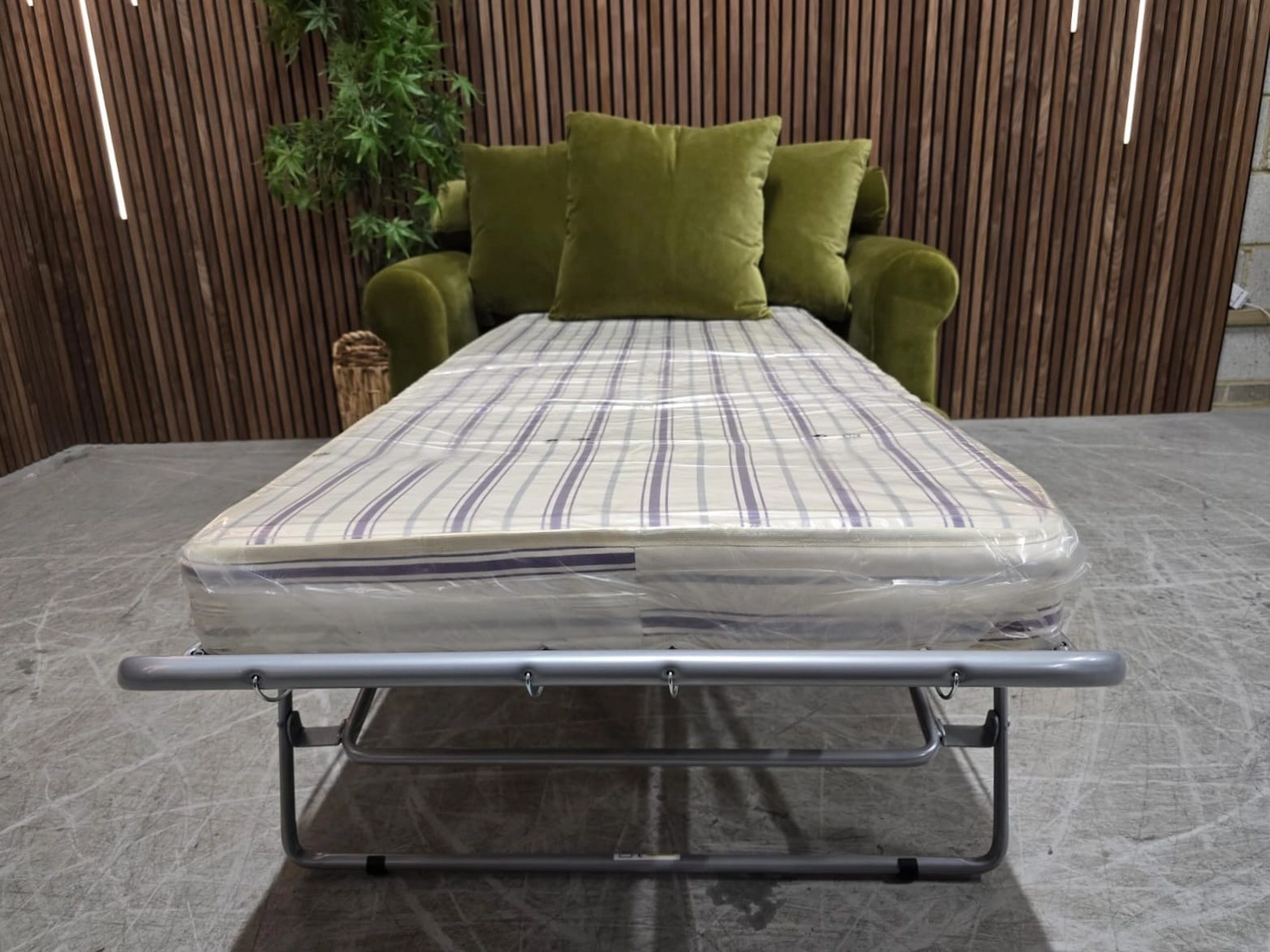 Sofa.com Teddy Loveseat Sofa Bed In Olive Cotton Matt Velvet