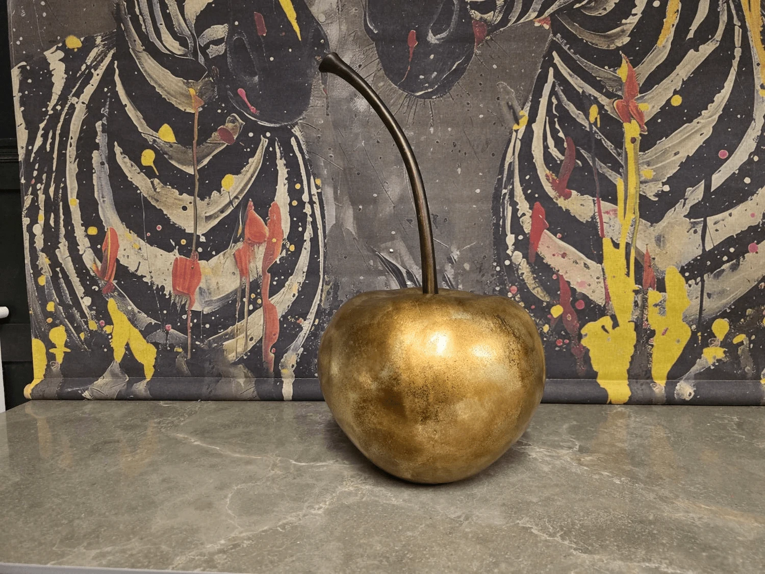 large gold cherry ornament