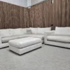 sofology majestica corner sofa, loveseat and footstool in oyster chenille