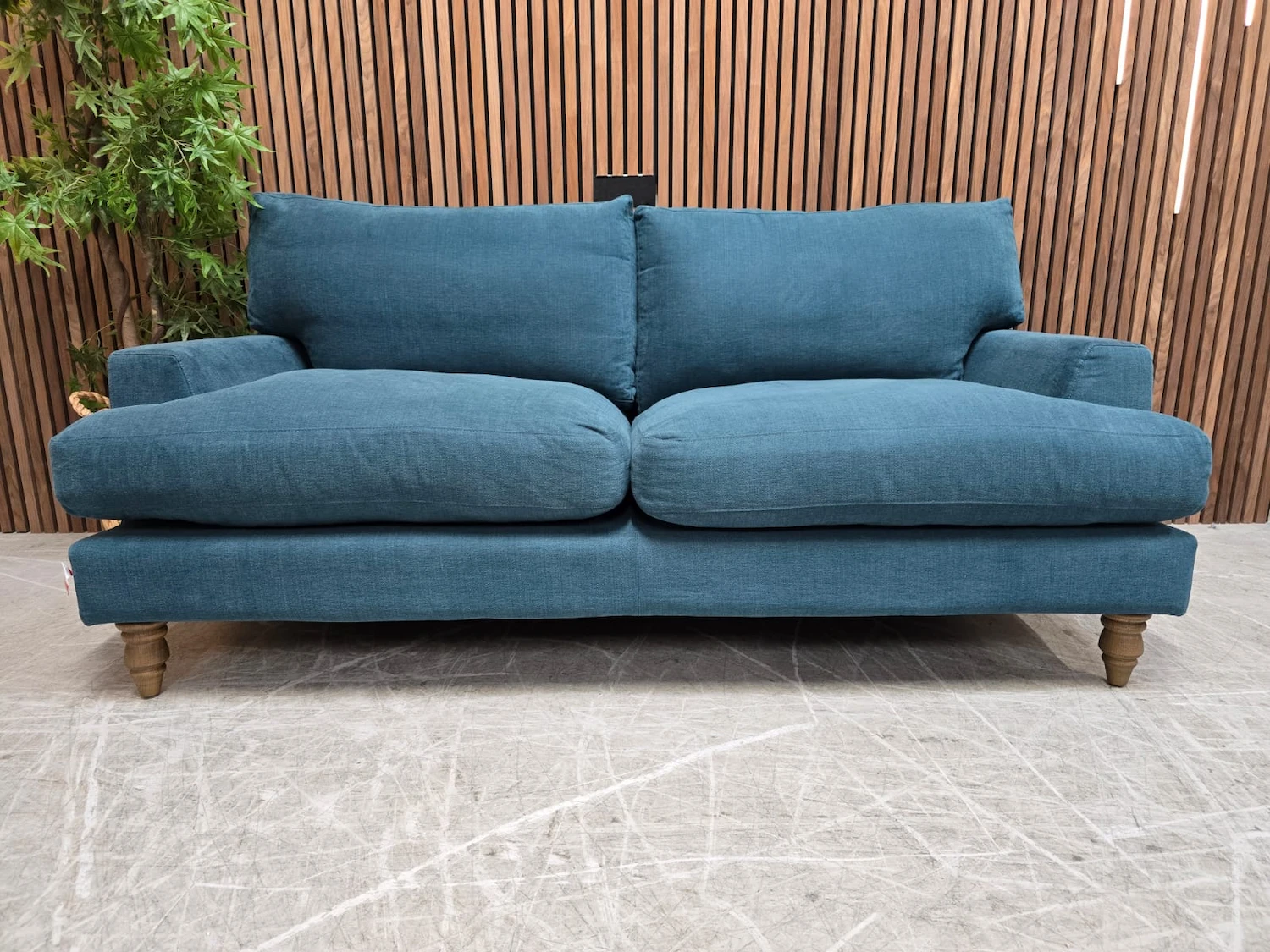 Isla sofa in evergreen brushed linen cotton