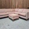 izzy equal sided corner sofa and footstool in pavilion brushtroke