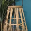 Large bamboo lantern with black handle
