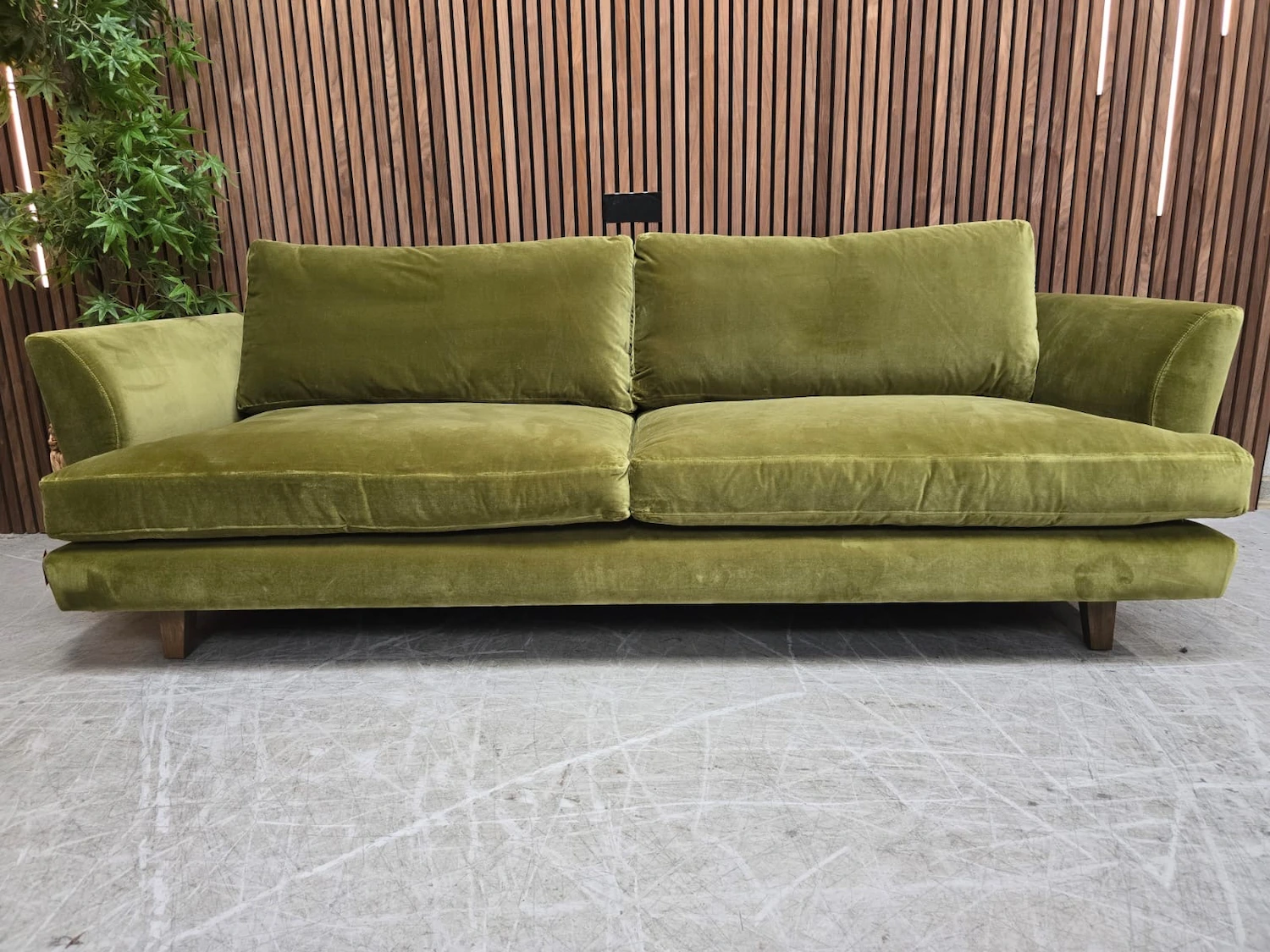 Sofa.com 3 Seater Sofa In Olive Cotton Velvet