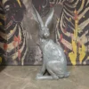 large silver sitting rabbit ornament