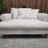 Sof.com Loveseat in Alabaster (white) brushed linen cotton