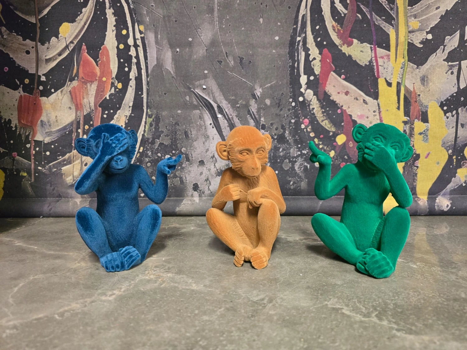 set of 3x monkey ornaments