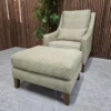 right side photo of high back iggy armchair & footstool