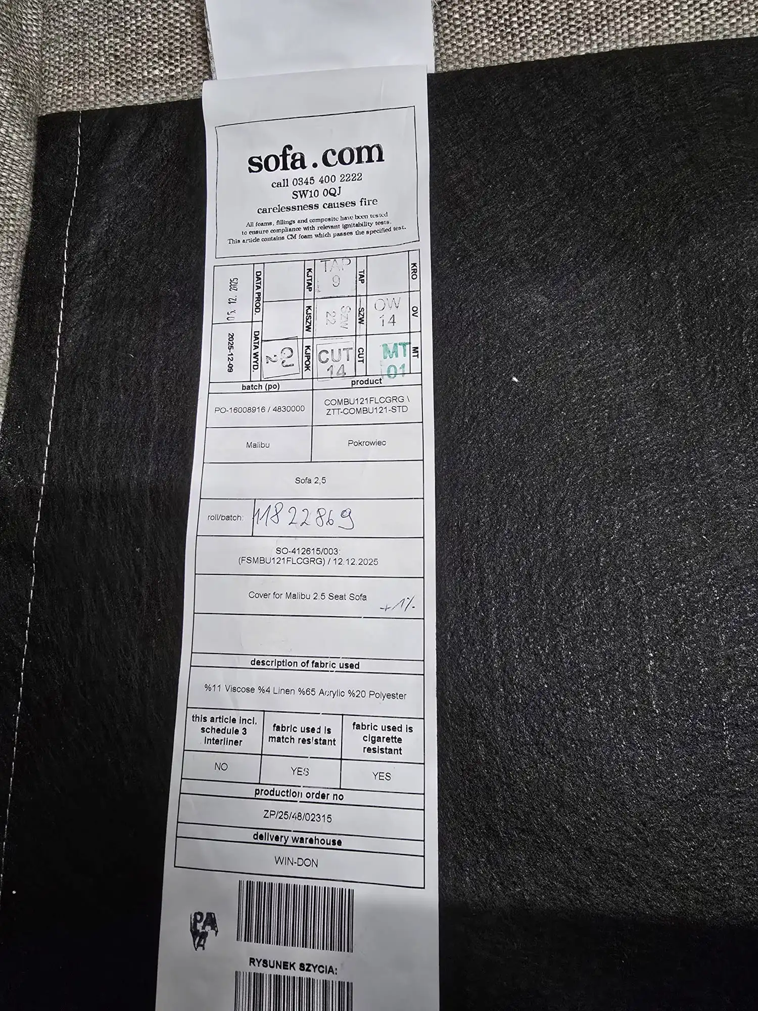 Malibu 2.5 seater sofa & Footstool in greige Tag