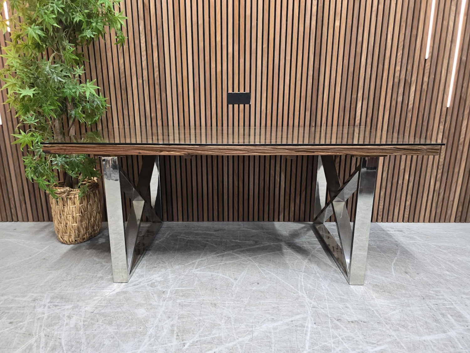 Furniture Village Chennai 180cm railway sleeper dining table