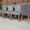 set of four chennai dining chairs in grey velvet