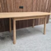 scandinavian style oak extending dining table from the left side