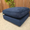 Harrington combi footstool in indigo blue velvet from the right side