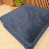 overview of the footstool top in indigo blue