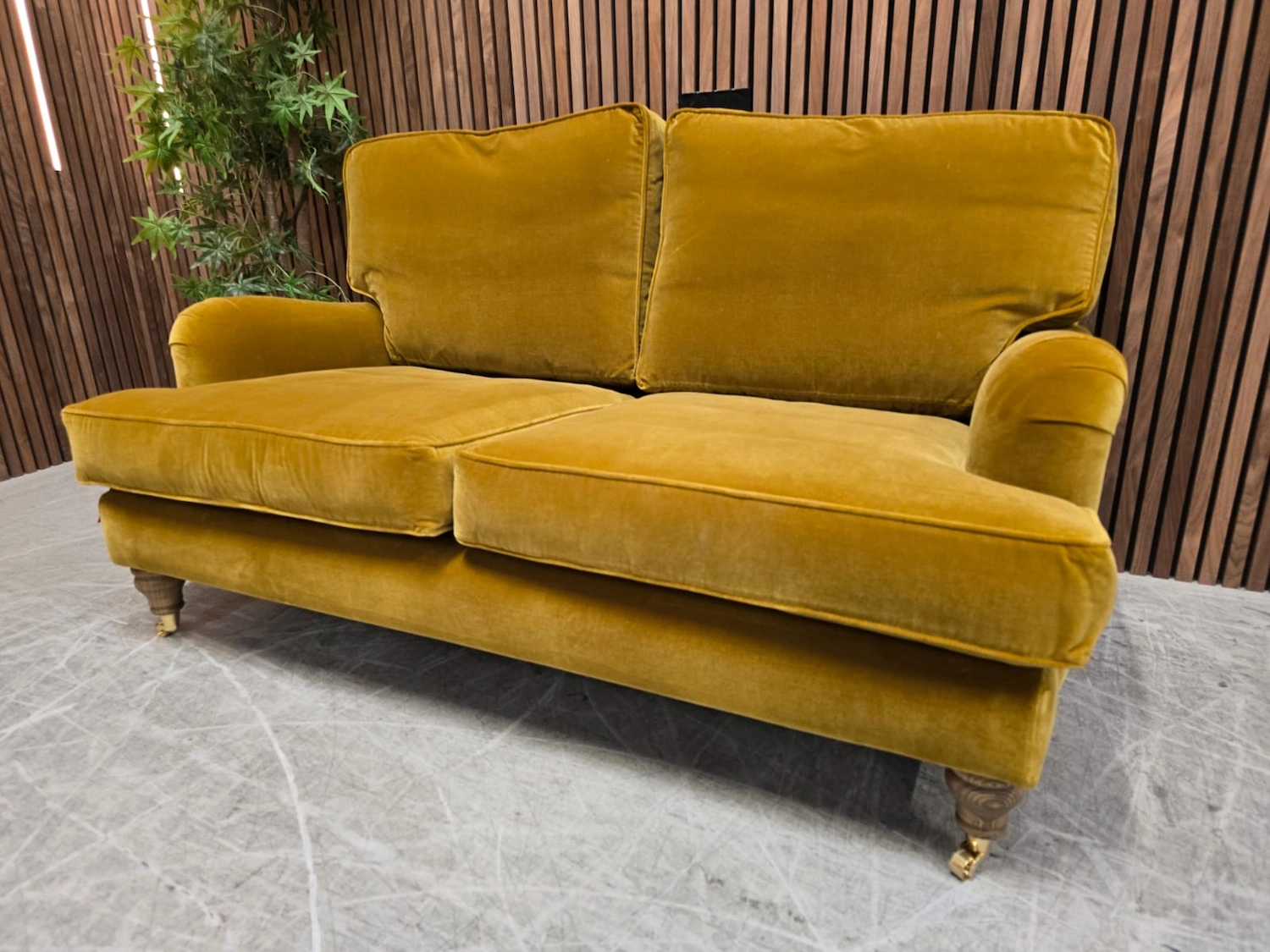 right side picture of the bluebell 2 seater in nerfetti cotton matt velvet