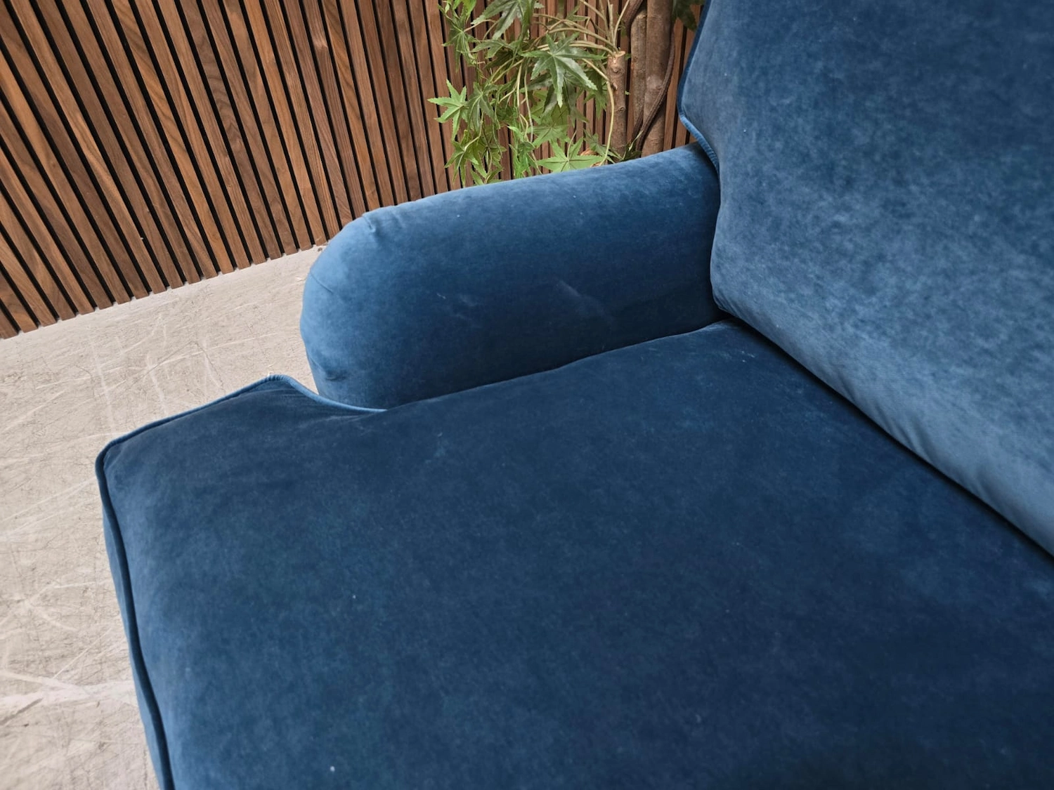 Bluebell 3 Seater Sofa Bed In Scuba Right Arm Close up