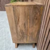 showing the mango wooden tone on the side of the cabinet