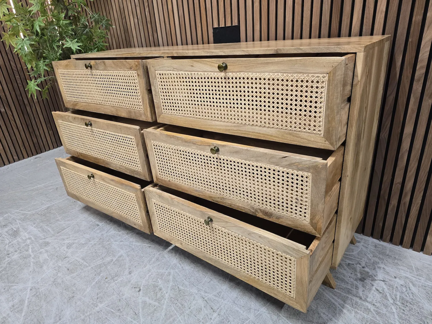 picture of the mango chest with drawers open
