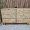 picture of the wide 6 drawer chest of drawers with rattan fronts