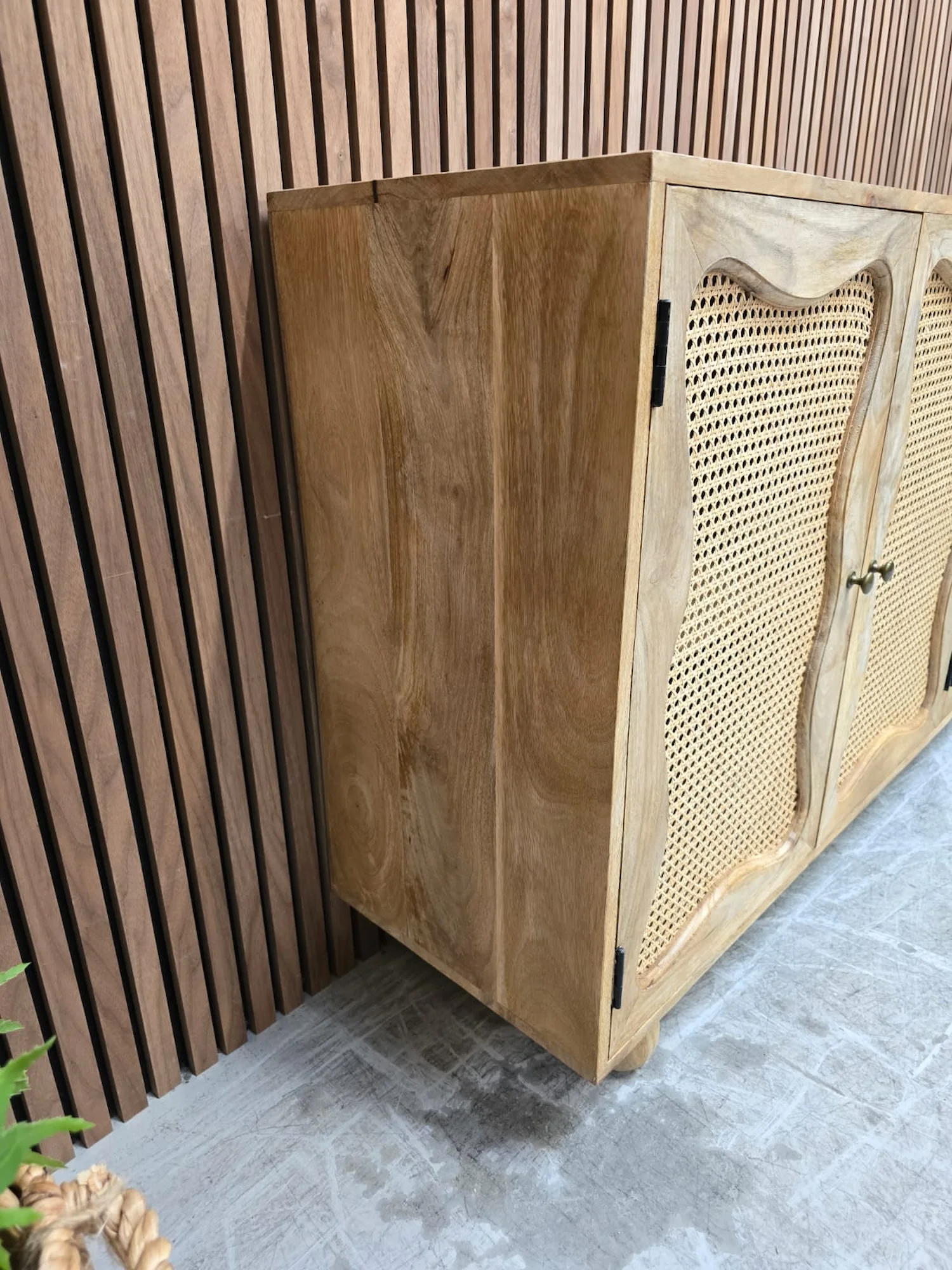 Boho Rattan Sideboard 5 left side of the boho themed sideboard