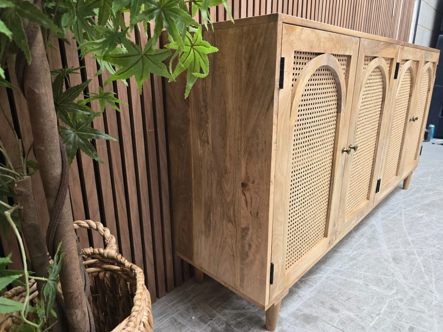 Boho large Rattan sideboard 4