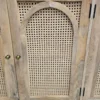 Boho large Rattan sideboard 6 showing the rattan arched door way on the sideboard