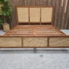 boho style sheesham wood and rattan super king bed frame
