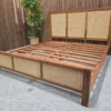 boho style sheesham wood and rattan super king bed frame