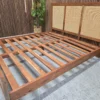 wooden slats on the boho bed
