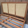 sheesham wood and rattan headboard